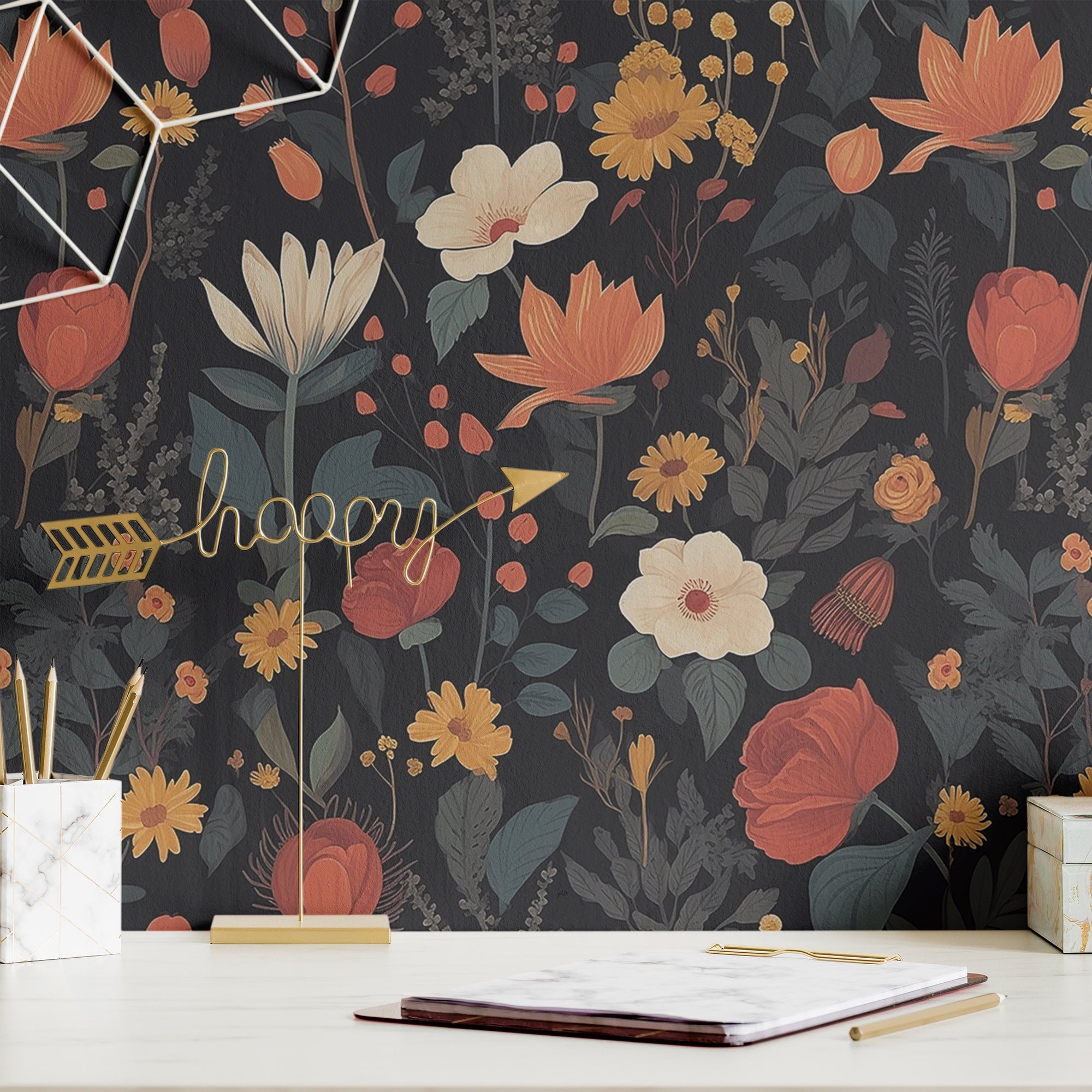 Dark Garden Wallpaper Floral Luxury Wall Decor