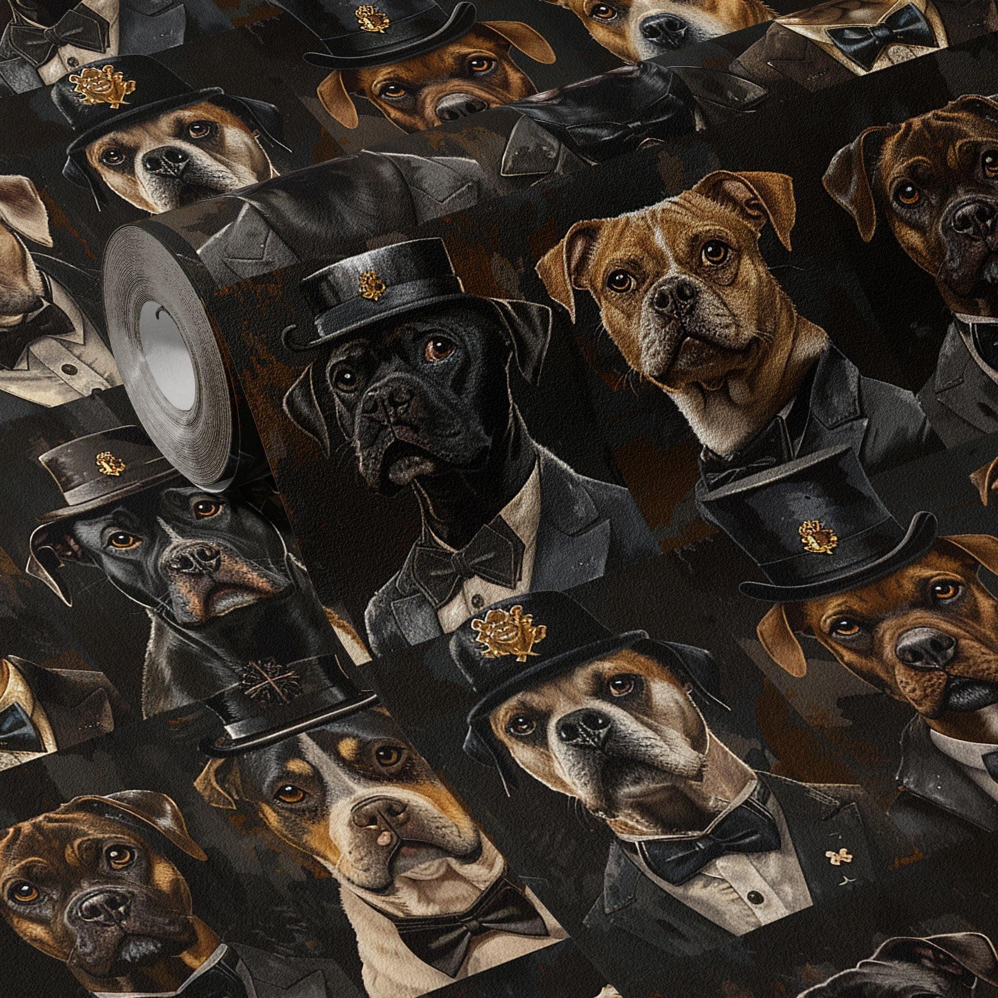 Dog Wallpaper Vintage Dark Luxury Wall Decor