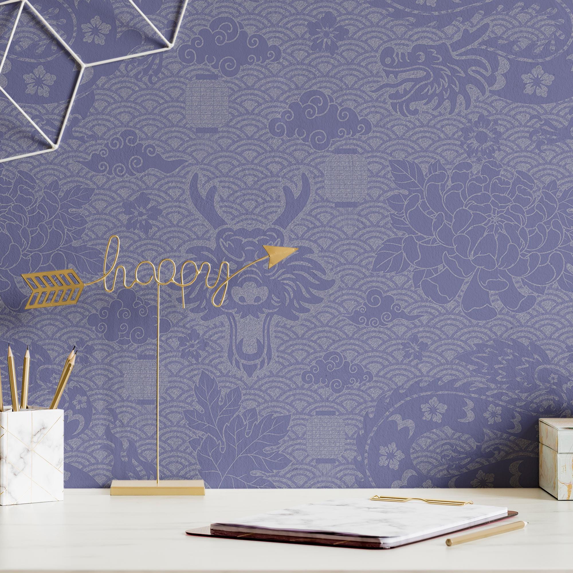 Dragon Wallpaper Funky Blue Luxury Wall Decor