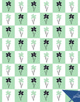 Checker Wallpaper Funky Green Floral Wall Decor