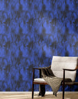 Feather Wallpaper Dark Blue Luxury Wall Decor