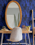 Feather Wallpaper Dark Blue Luxury Wall Decor