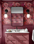 Flamingo Wallpaper Pink Retro Luxury Wall Decor