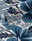 Floral Wallpaper Large Navy Blue Floral Wall Decor