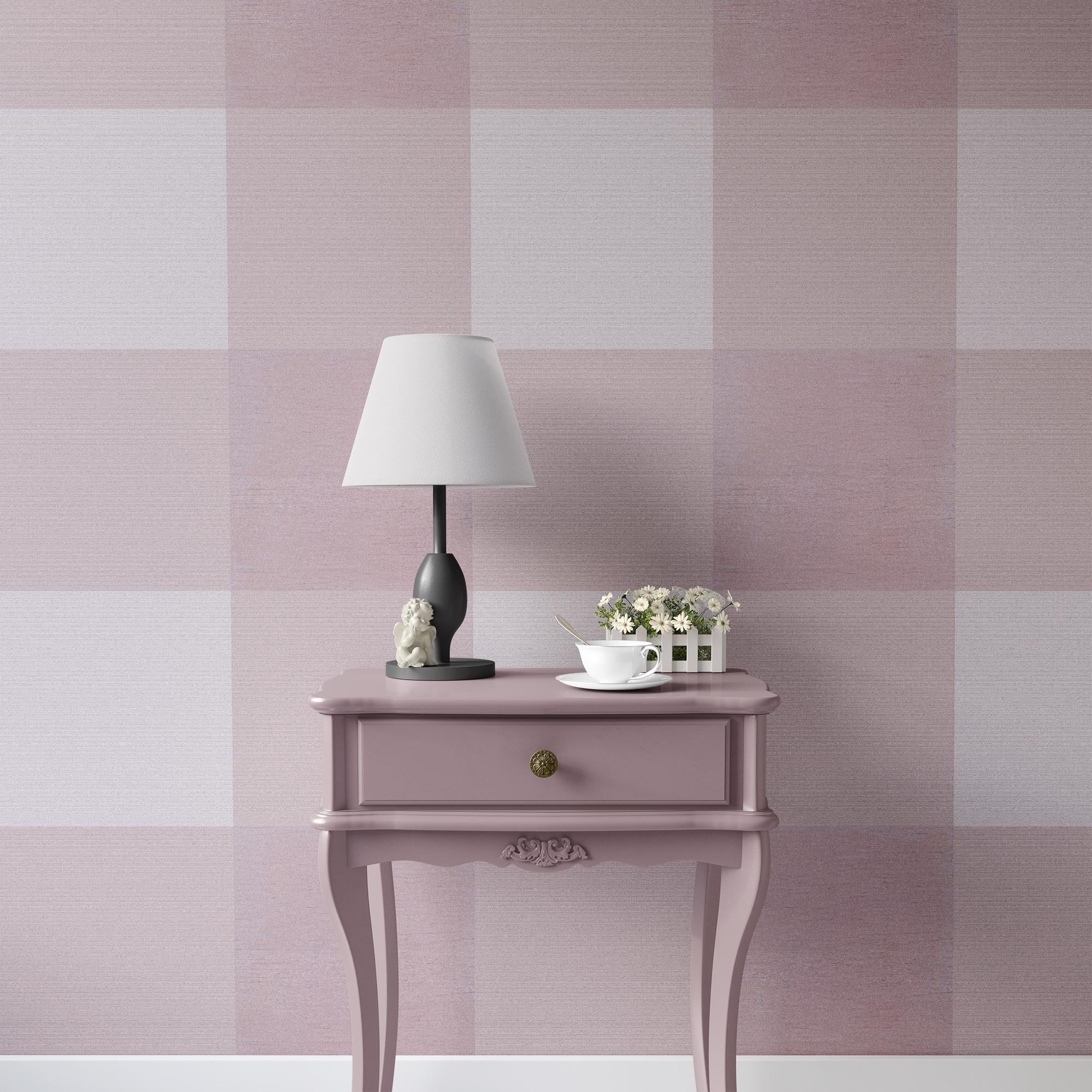 Wallpaper Removable Peel and Stick or Permanent Traditional Wallpaper Vintage Pink Checker Wallpaper for Walls Luxury Interior Design Decor