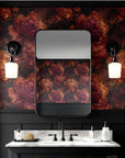 Moody Wallpaper Dark Orange Peony Wall Decor