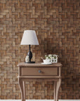 Unique Brown Faux Wicker Wallpaper Luxury Wall Decor