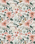 Floral Wallpaper Fun Pink Botanical Wall Decor