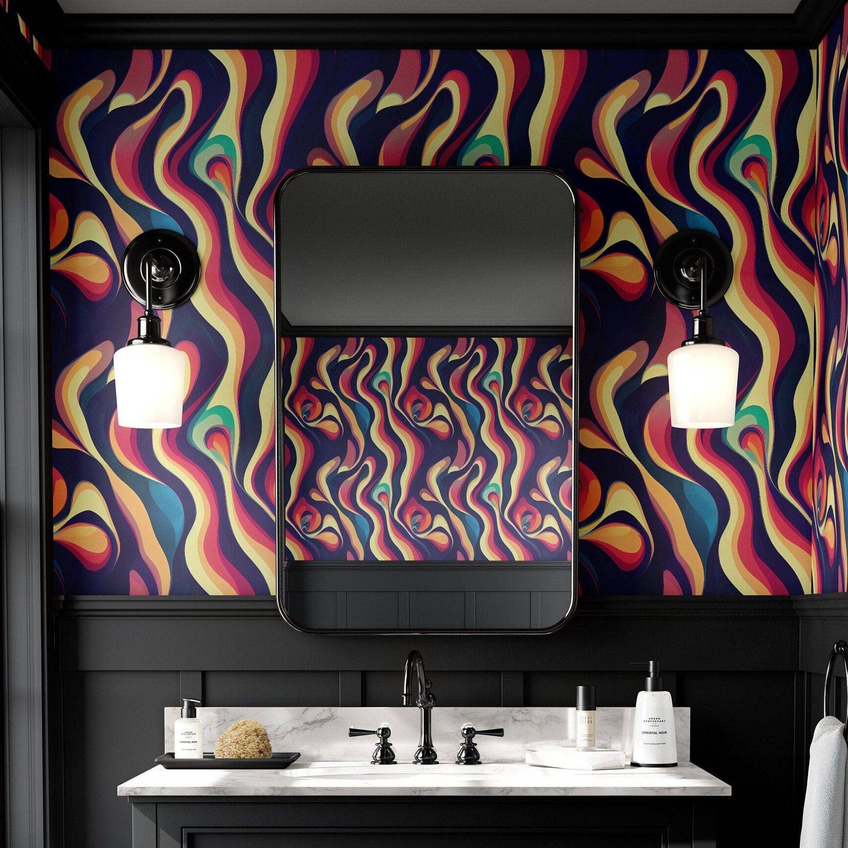 Vintage Wallpaper 1970s Luxury Retro Wall Decor