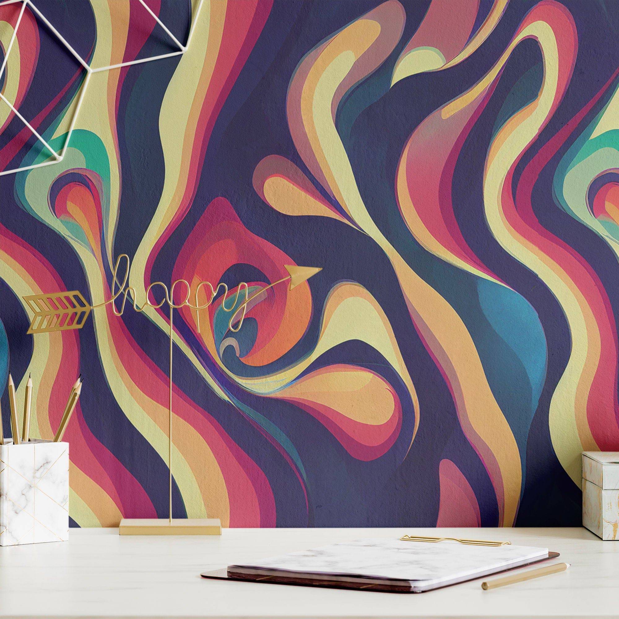 Vintage Wallpaper 1970s Luxury Retro Wall Decor