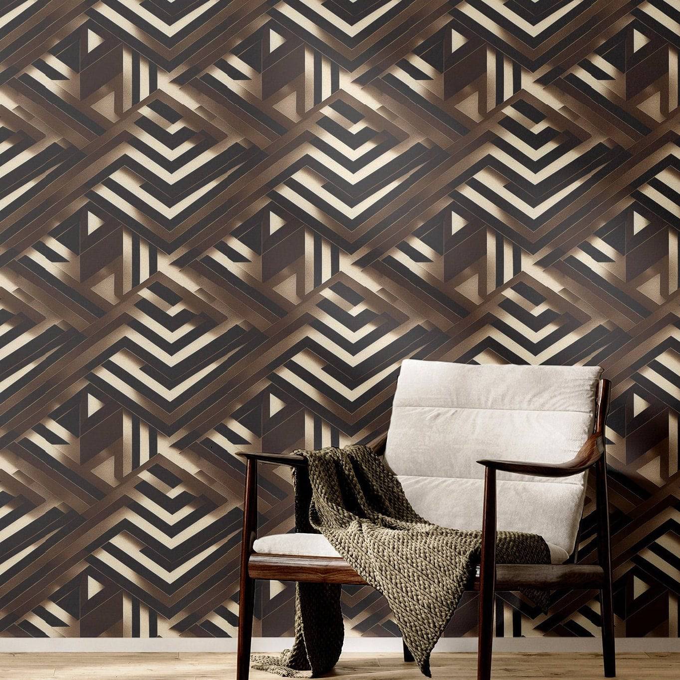 Art Deco Wallpaper Gold Retro Luxury Wall Decor