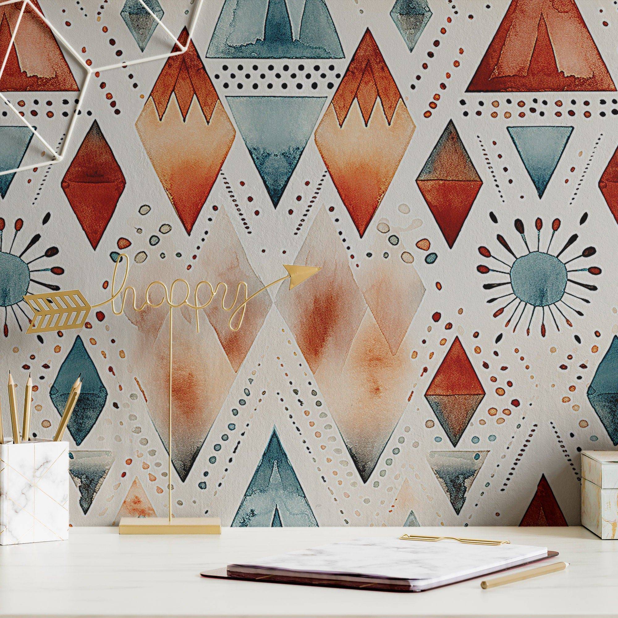 Western Wallpaper Boho Diamond Luxury Wall Decor