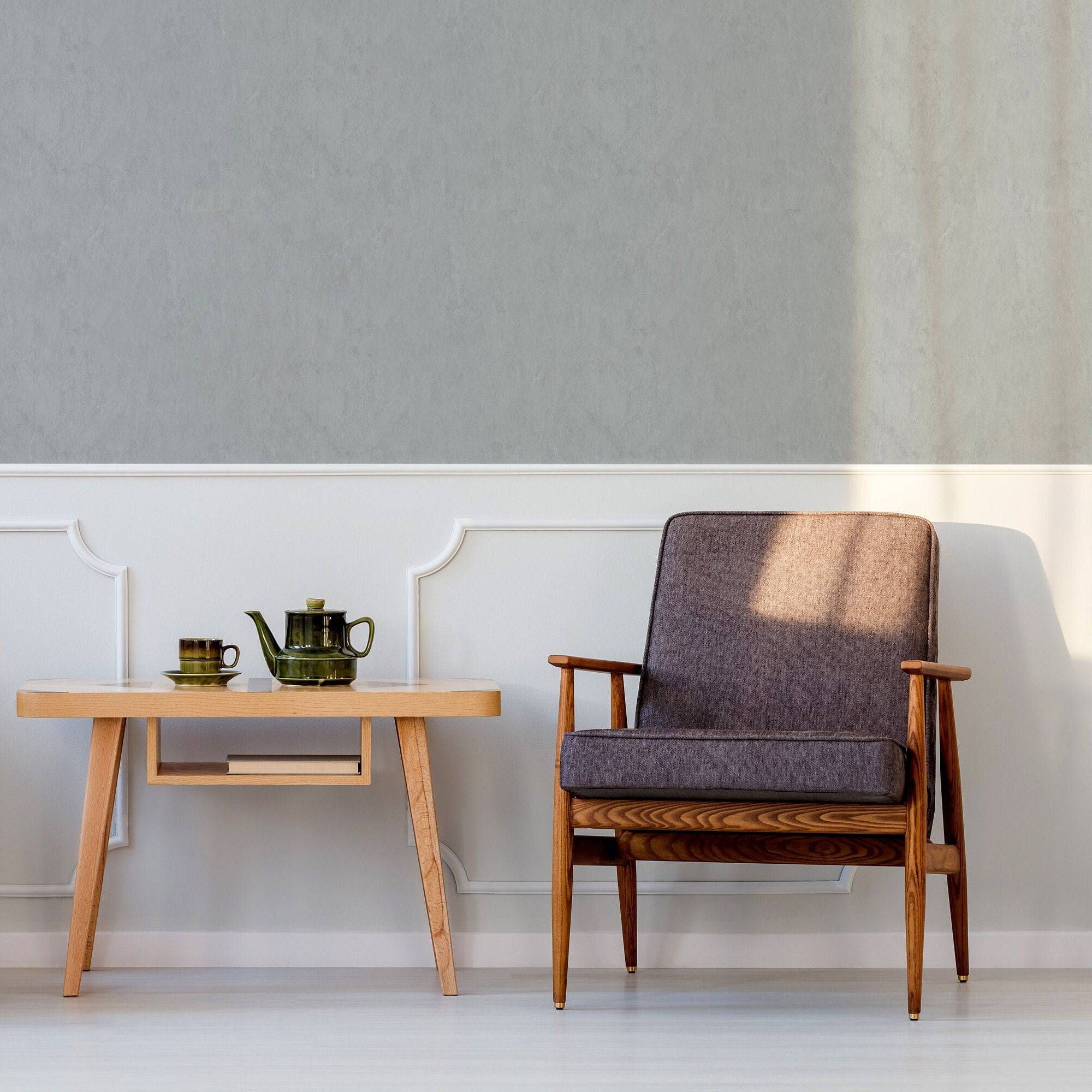 Limewash Wallpaper Boho Grey Luxury Wall Decor
