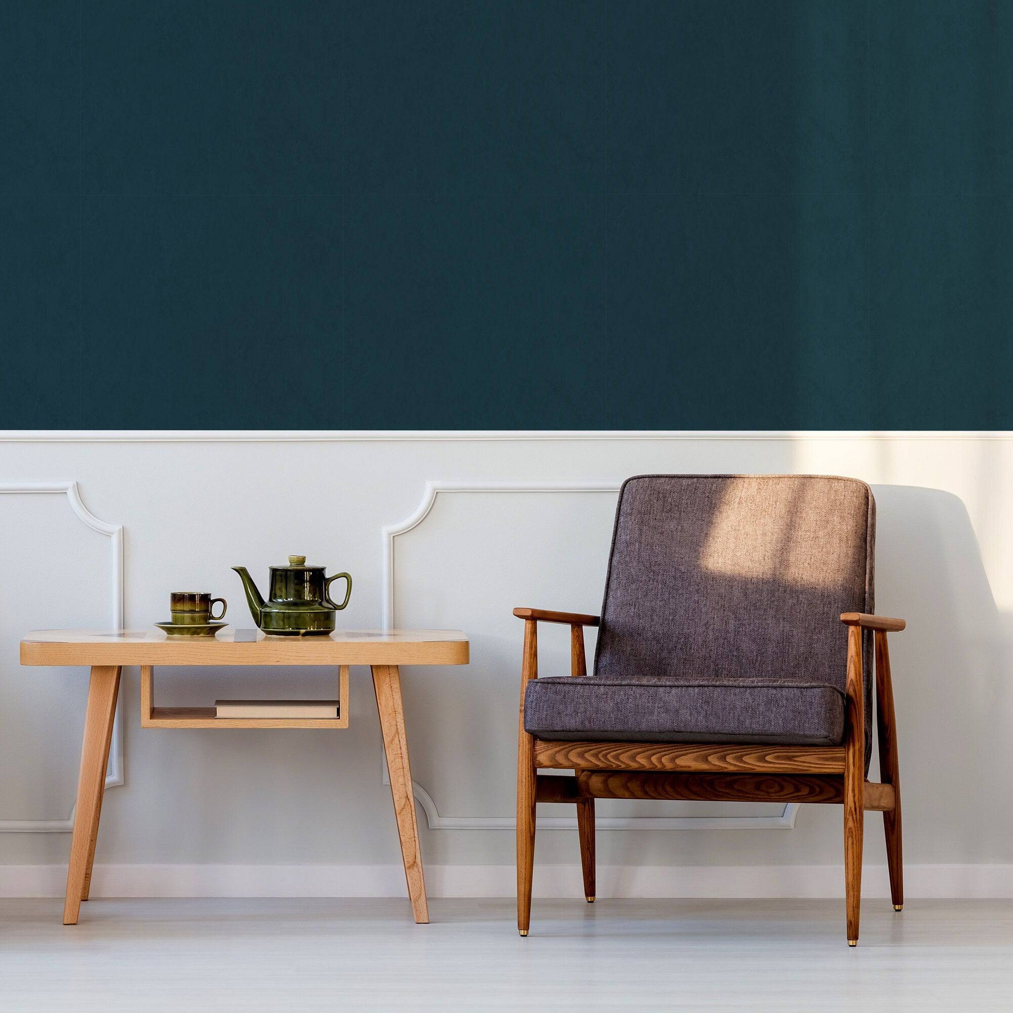 Limewash Wallpaper Navy Blue Luxury Wall Decor