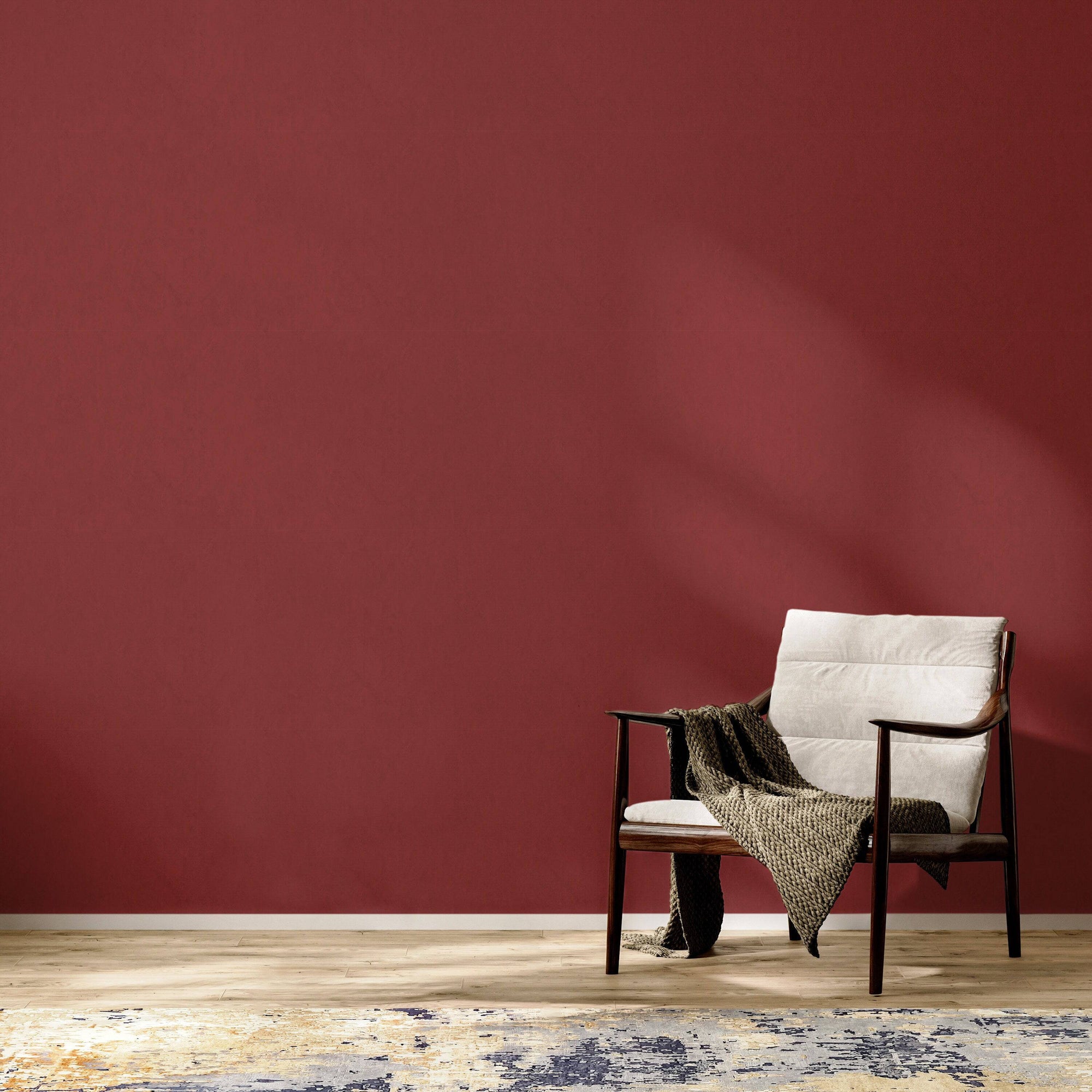 Limewash Wallpaper Maroon Luxury Wall Decor