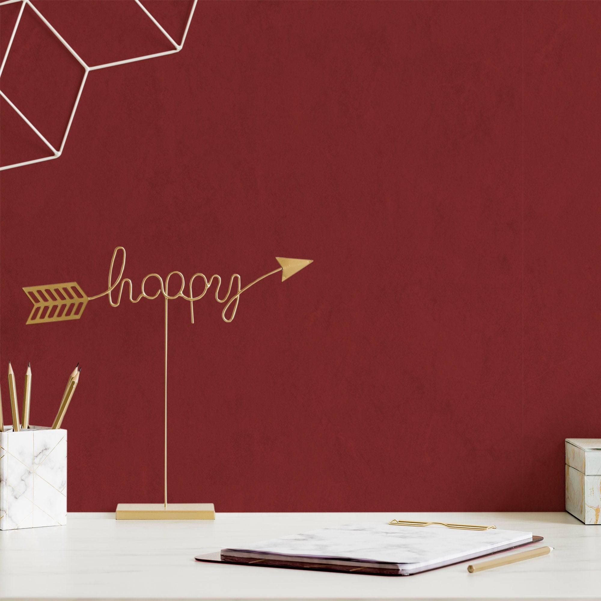 Limewash Wallpaper Maroon Luxury Wall Decor