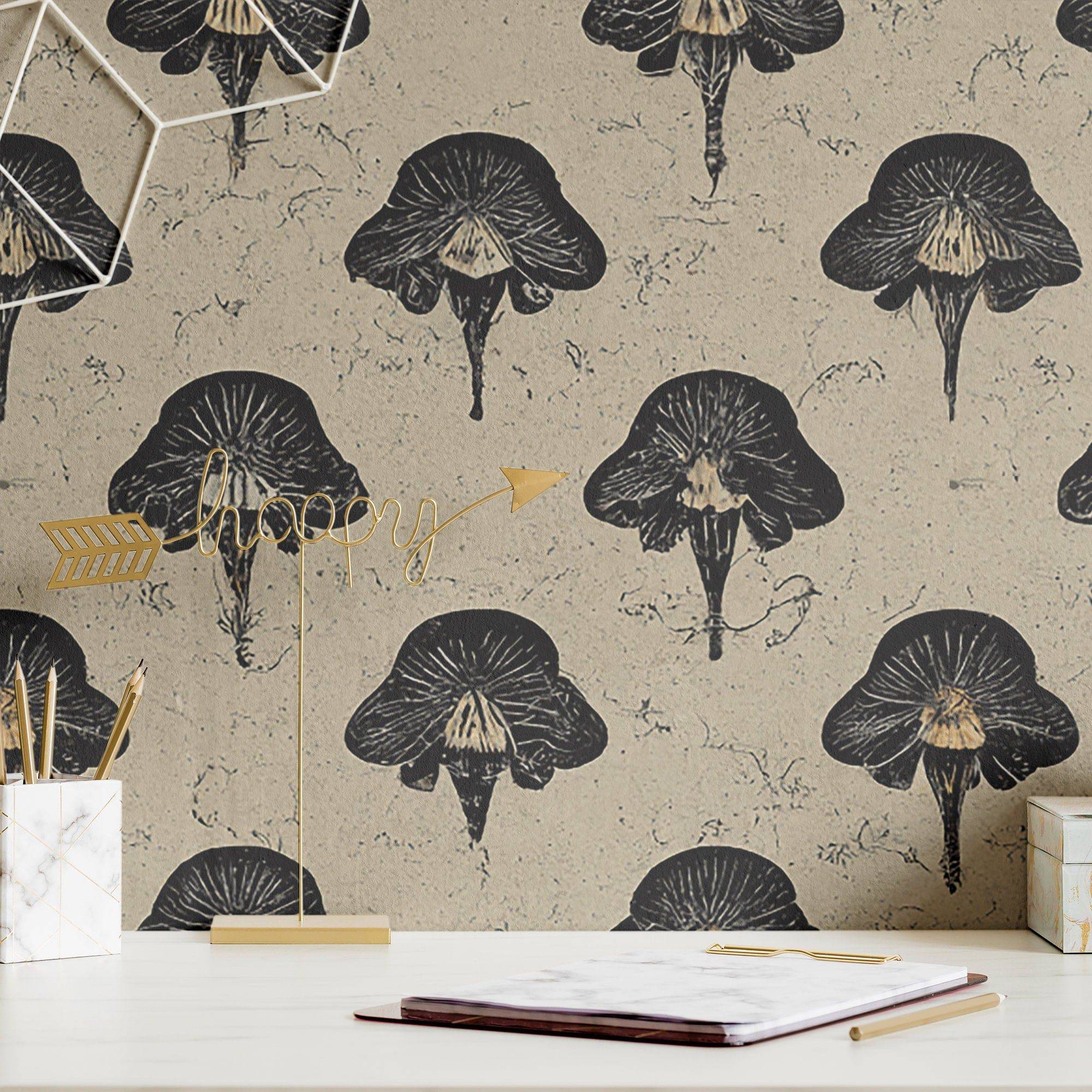 Mushroom Wallpaper Funky Luxury Wall Decor