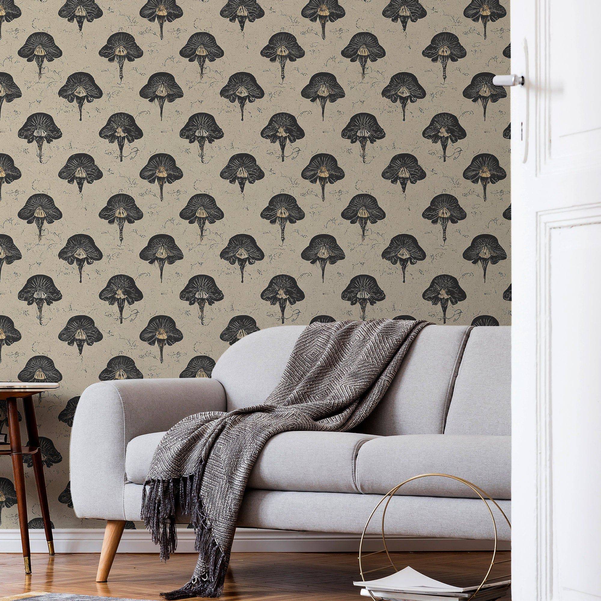 Mushroom Wallpaper Funky Luxury Wall Decor