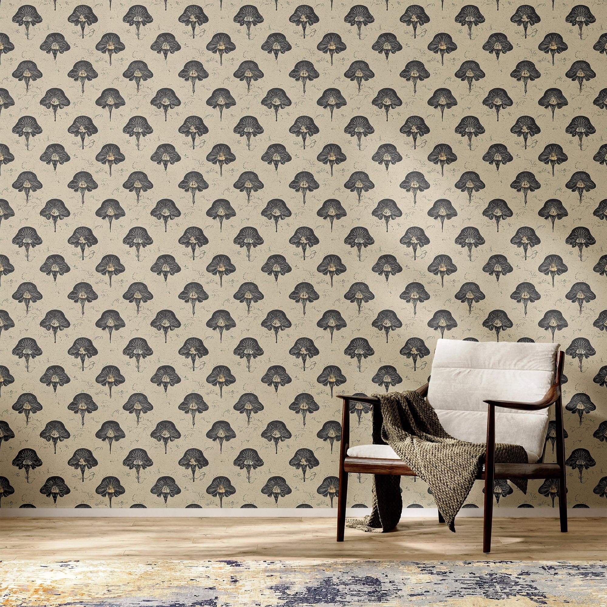 Mushroom Wallpaper Funky Luxury Wall Decor