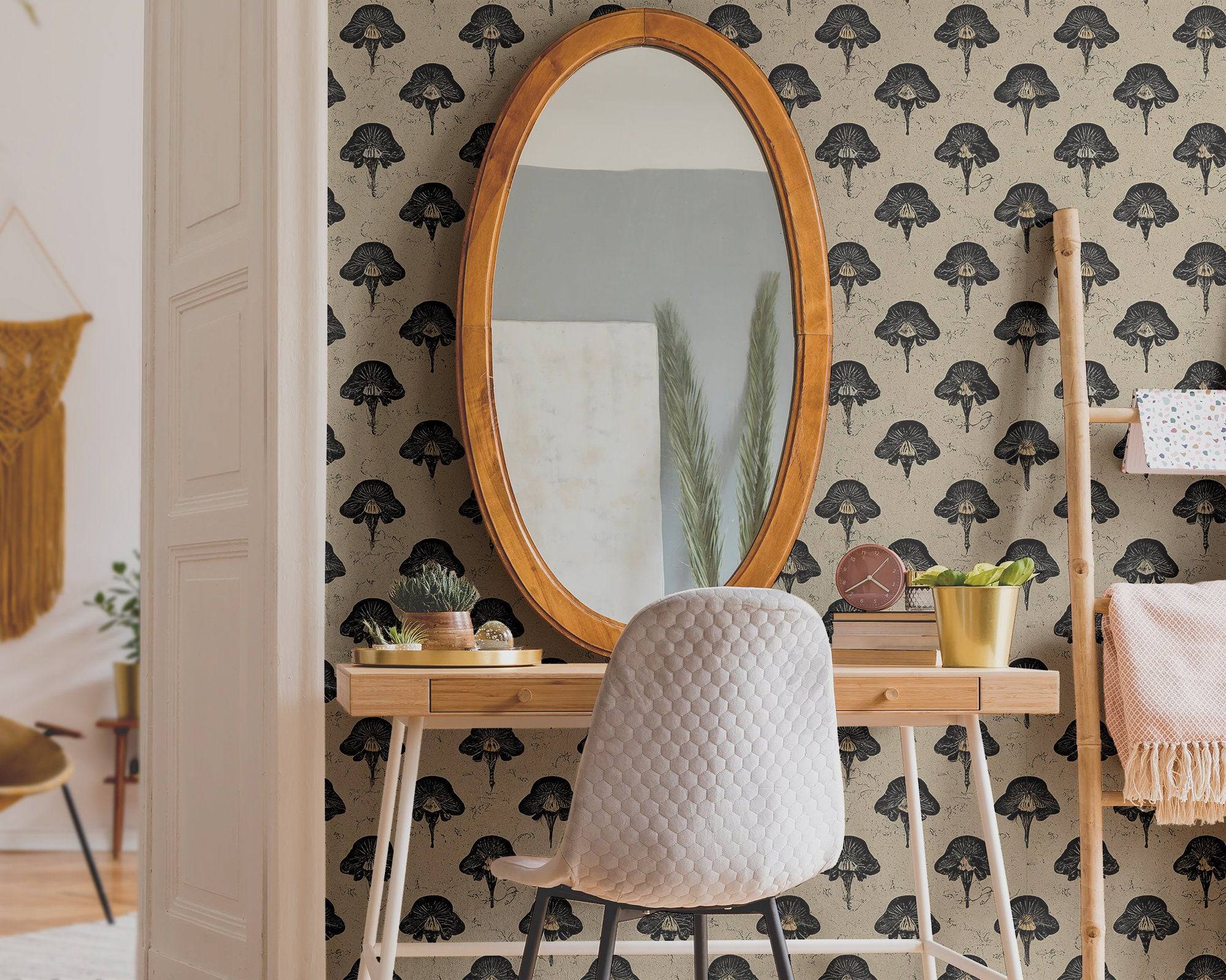 Mushroom Wallpaper Funky Luxury Wall Decor