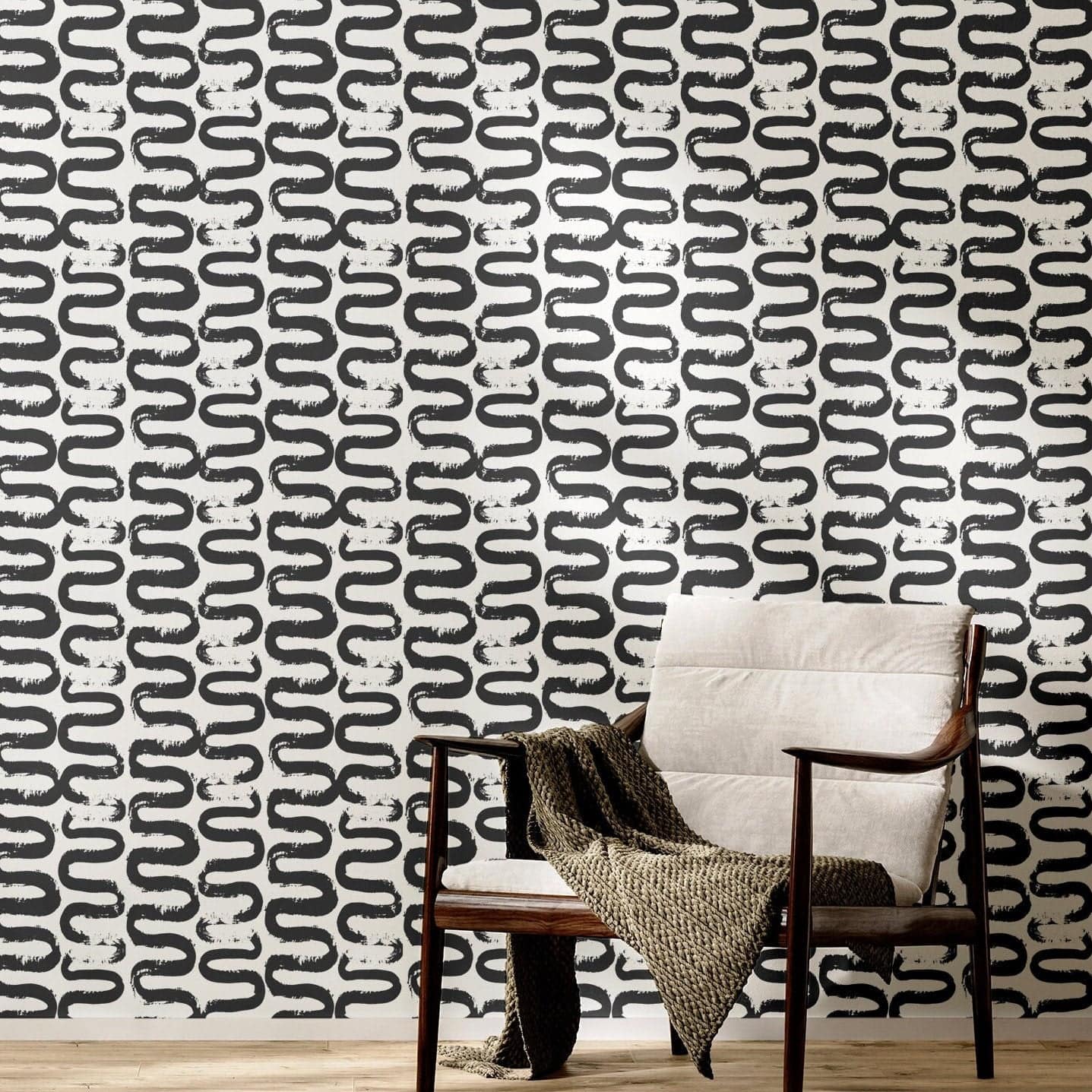 Bold Wallpaper Maximalist Black White Wall Decor