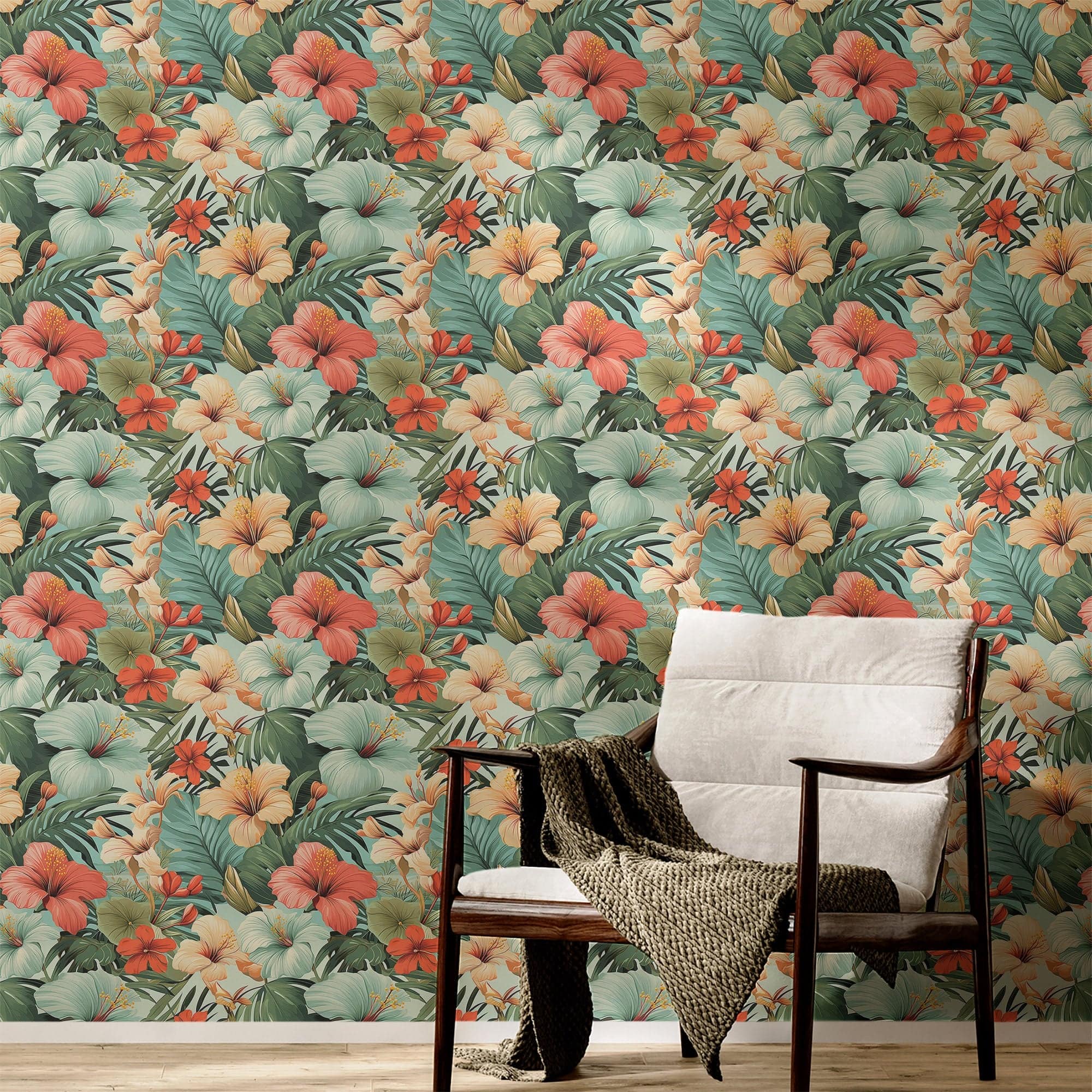 Tropical Wallpaper Retro Luxury Floral Wall Decor