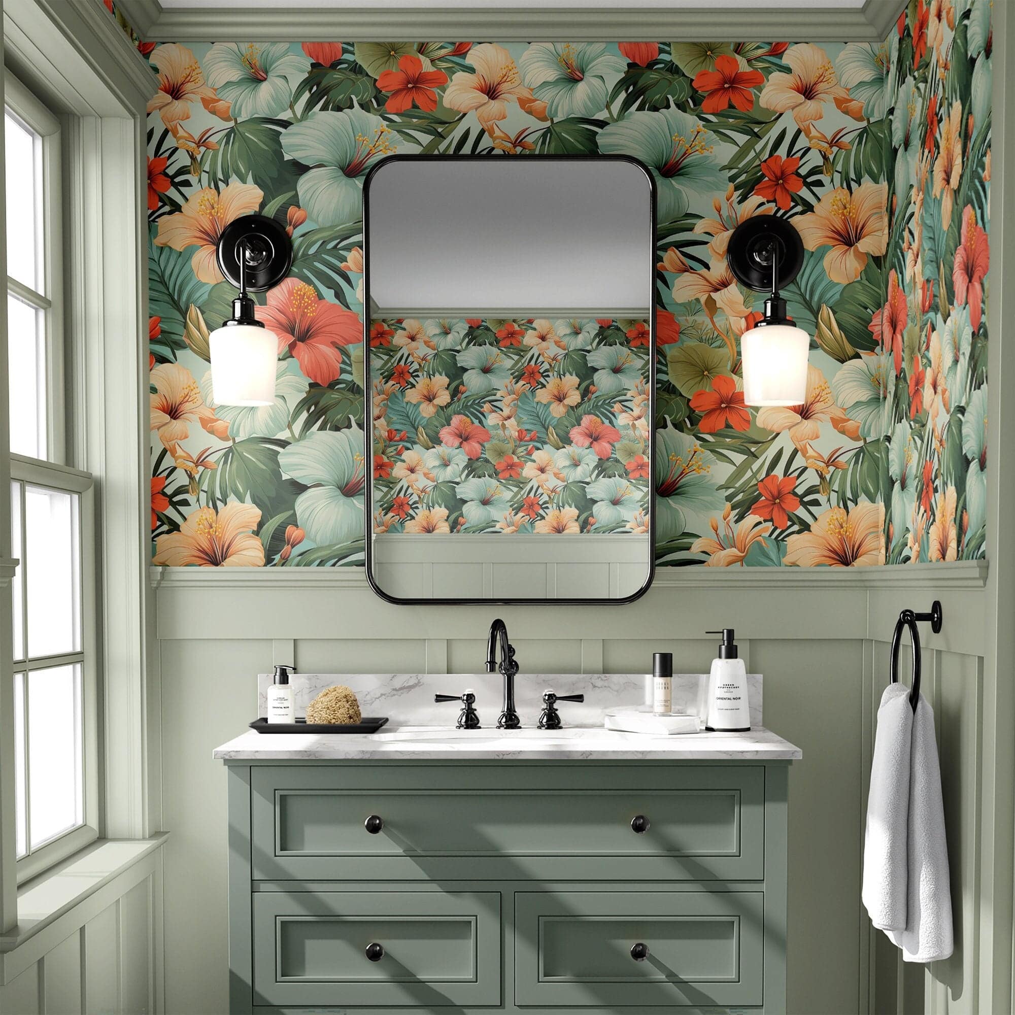 Tropical Wallpaper Retro Luxury Floral Wall Decor