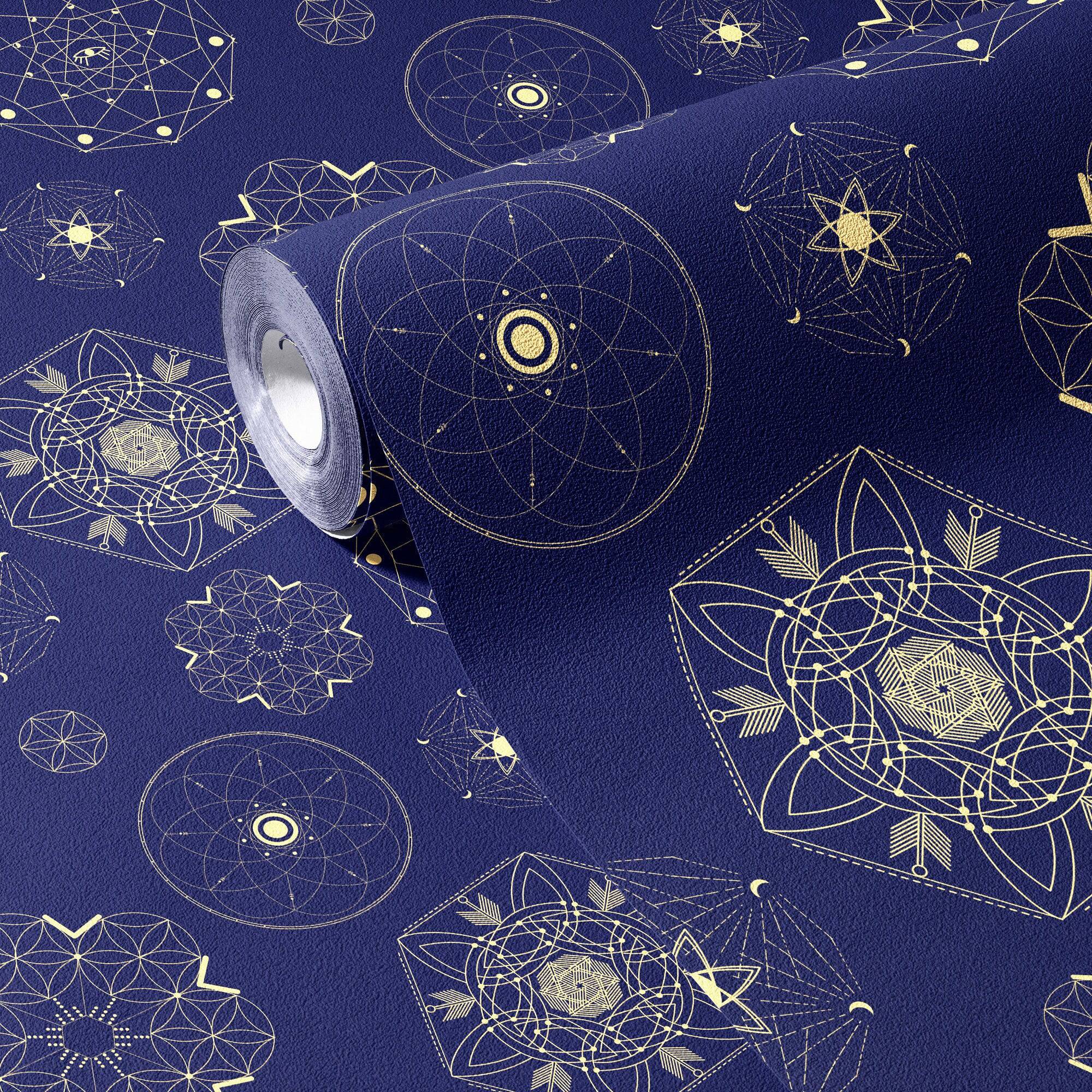 Celestial Wallpaper Navy Blue Star Wall Decor