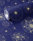 Celestial Wallpaper Navy Blue Star Wall Decor