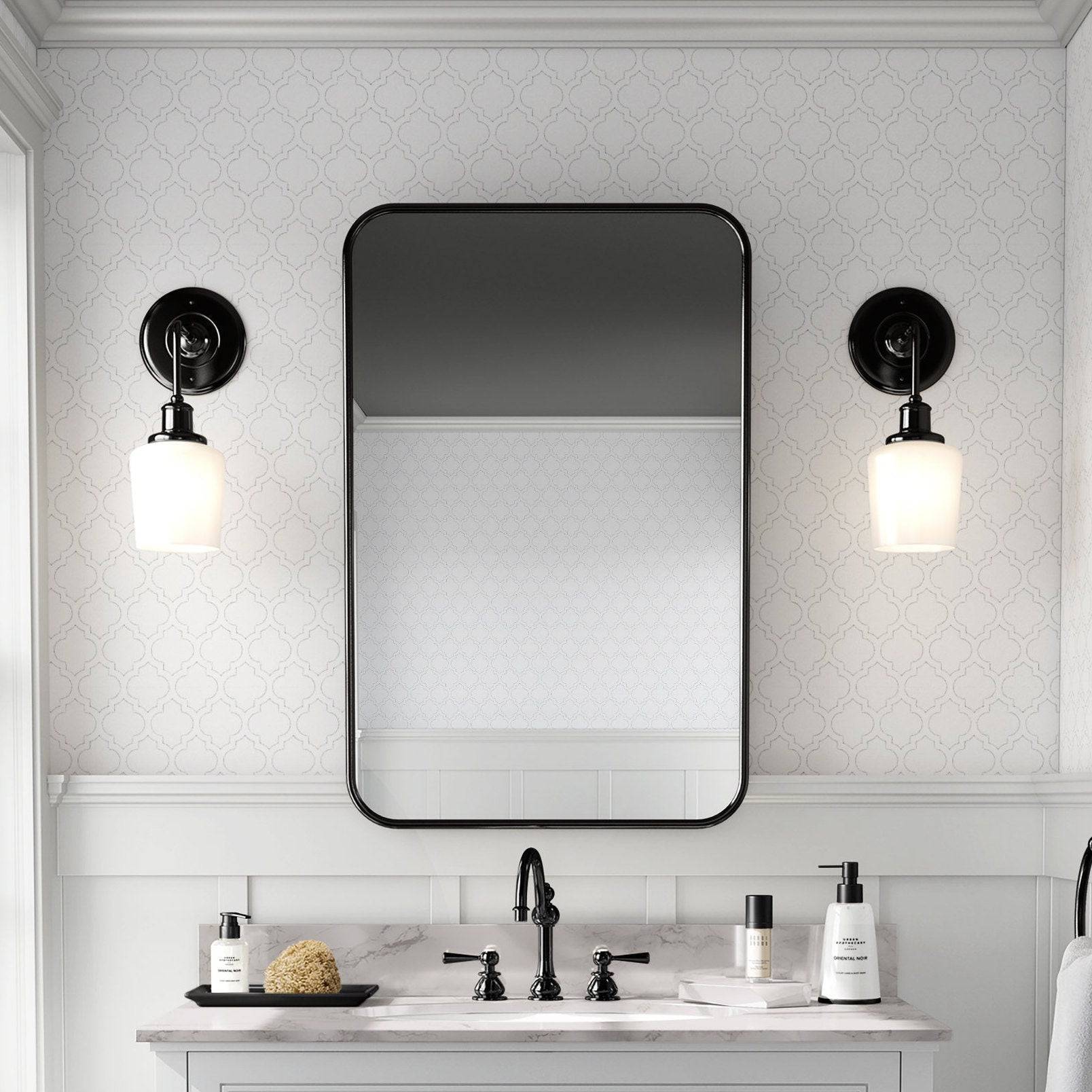 Arabesque Wallpaper Beachy Luxury Wall Decor