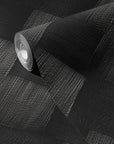 Faux Grass Cloth Wallpaper Moody Black Wall Decor