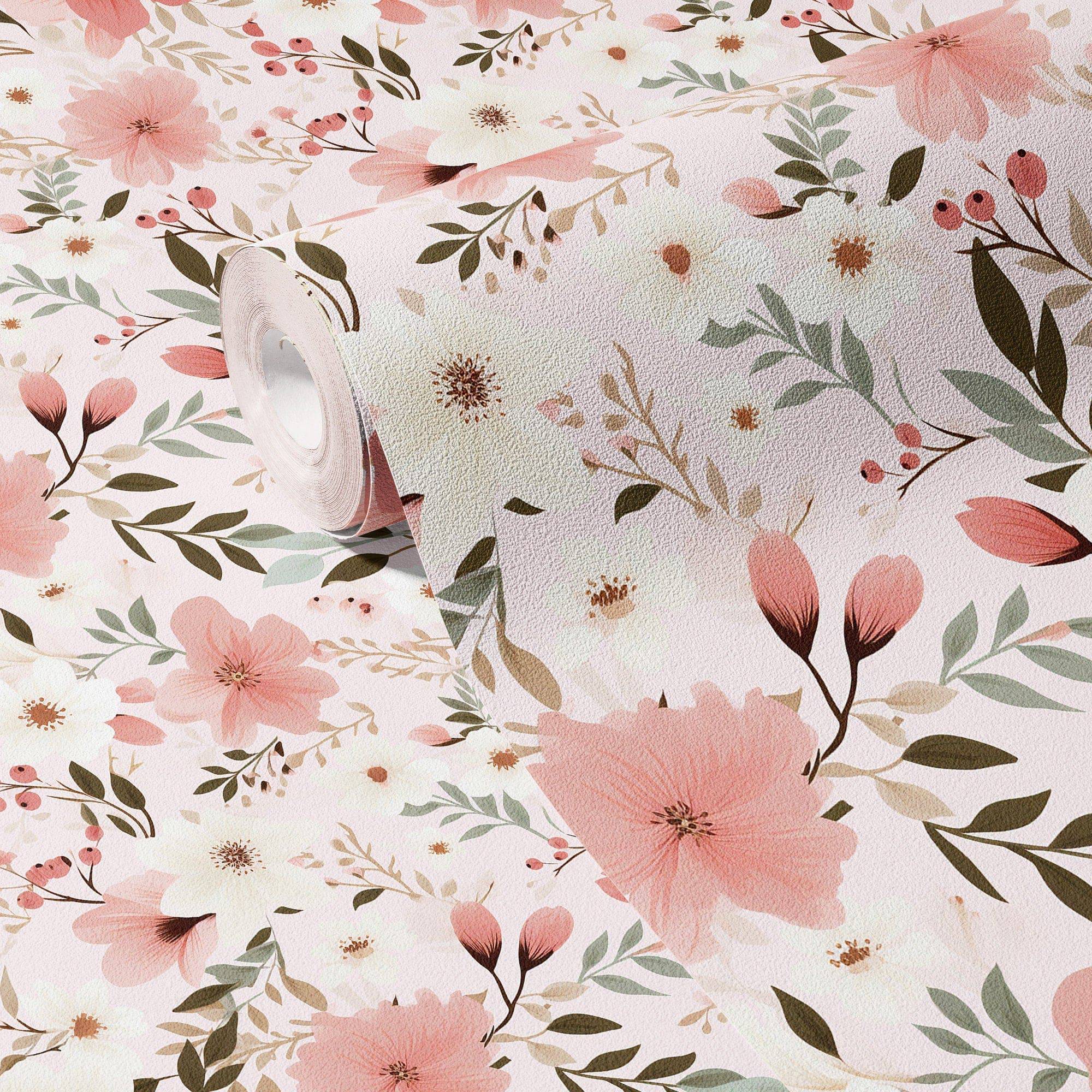 Floral Wallpaper Cool Pink Luxury Wall Decor