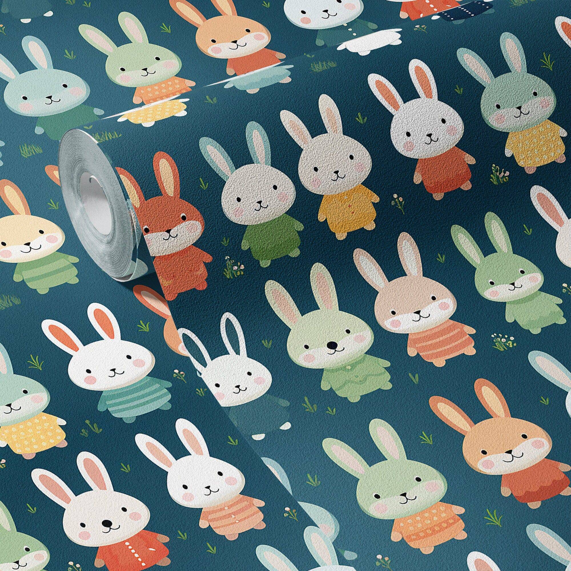 Bunny Wallpaper Cute Rabbit Playroom Wall Decor