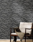 Chinoiserie Wallpaper Dark Mountain Wall Decor