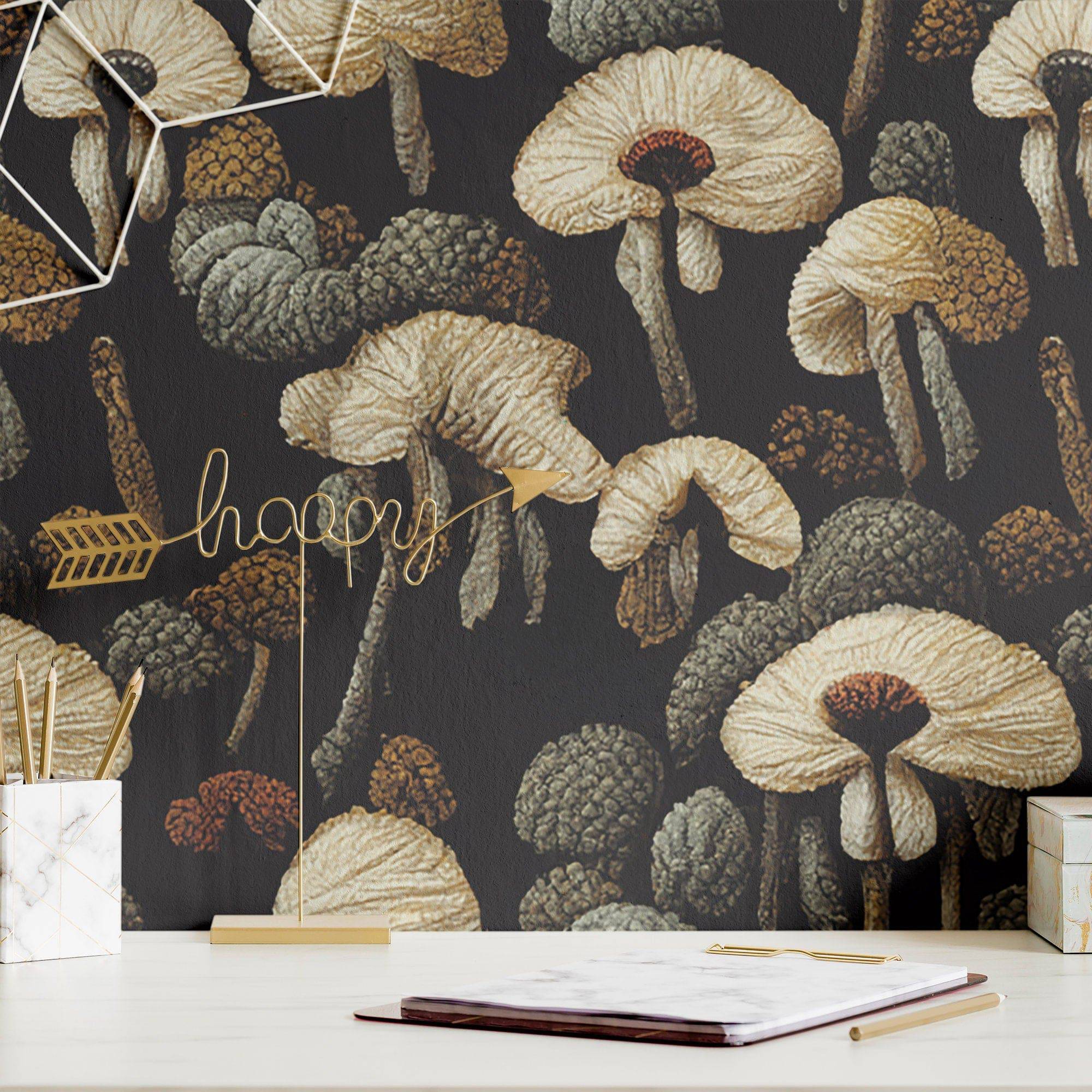 Mushroom Wallpaper Funky Luxury Wall Decor