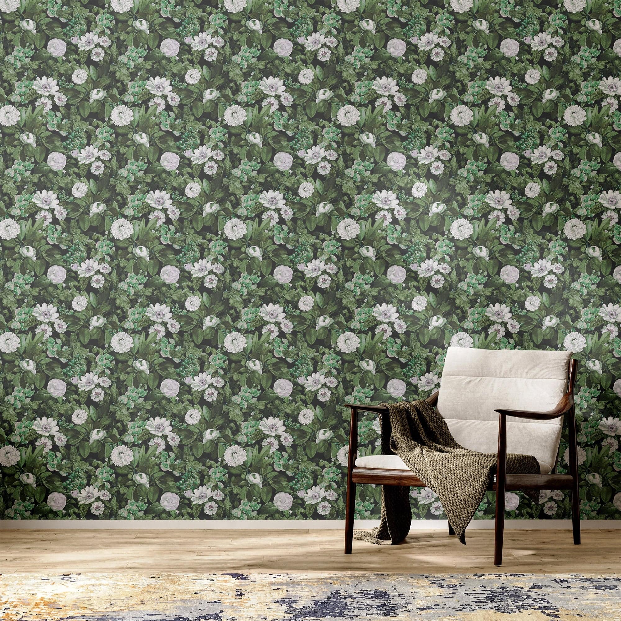 Garden Wallpaper Dark Green Luxury Wall Decor