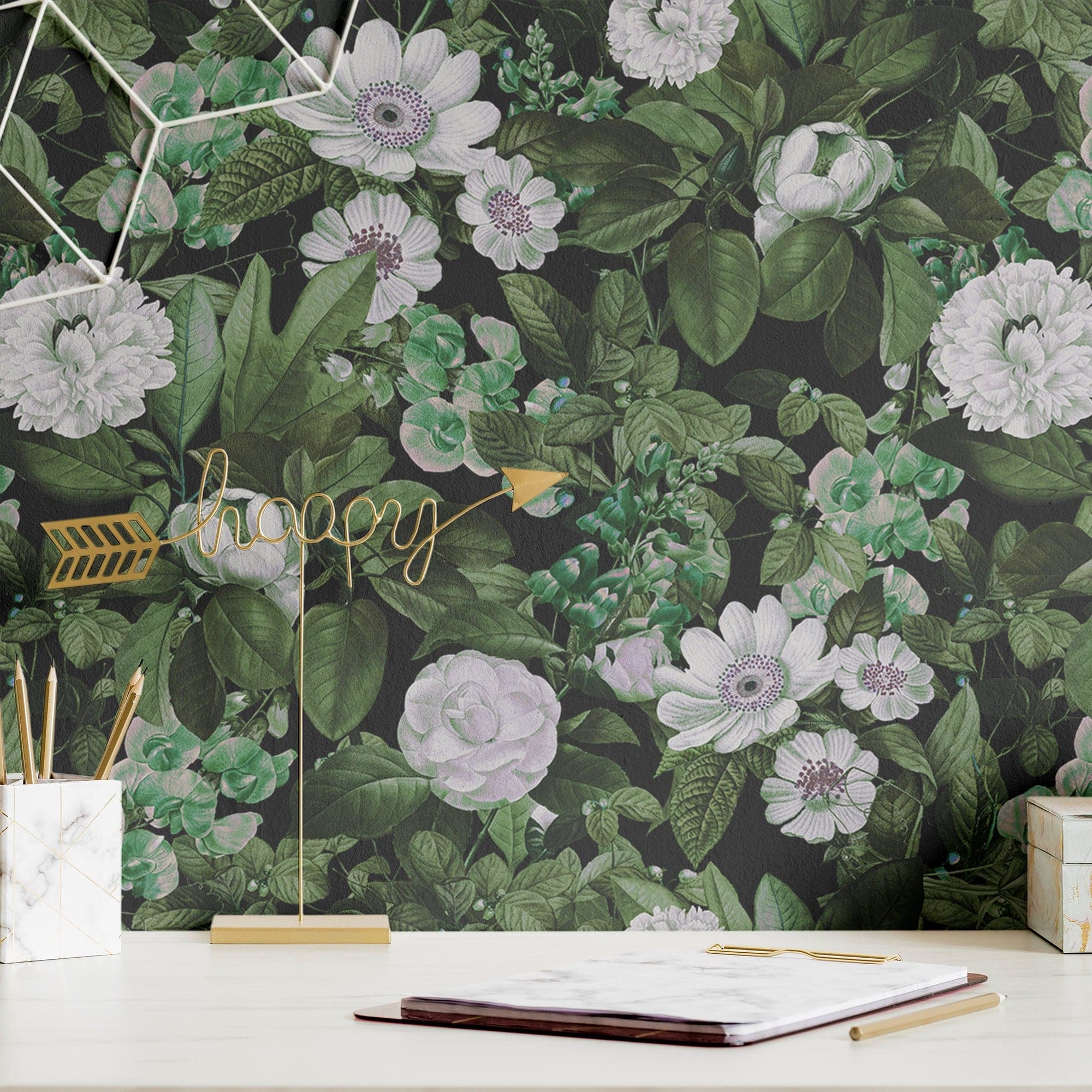 Garden Wallpaper Dark Green Luxury Wall Decor