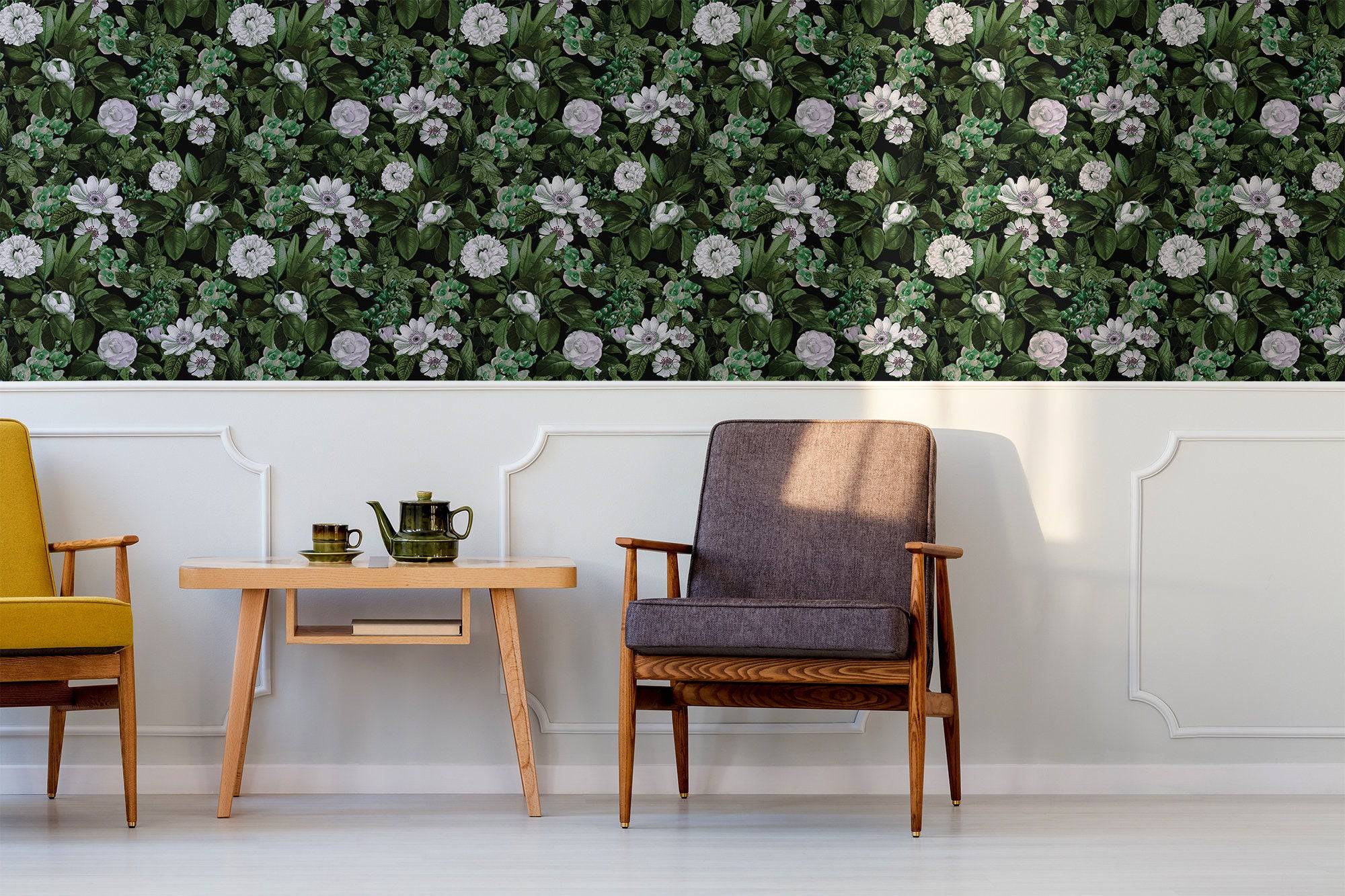 Garden Wallpaper Dark Green Luxury Wall Decor