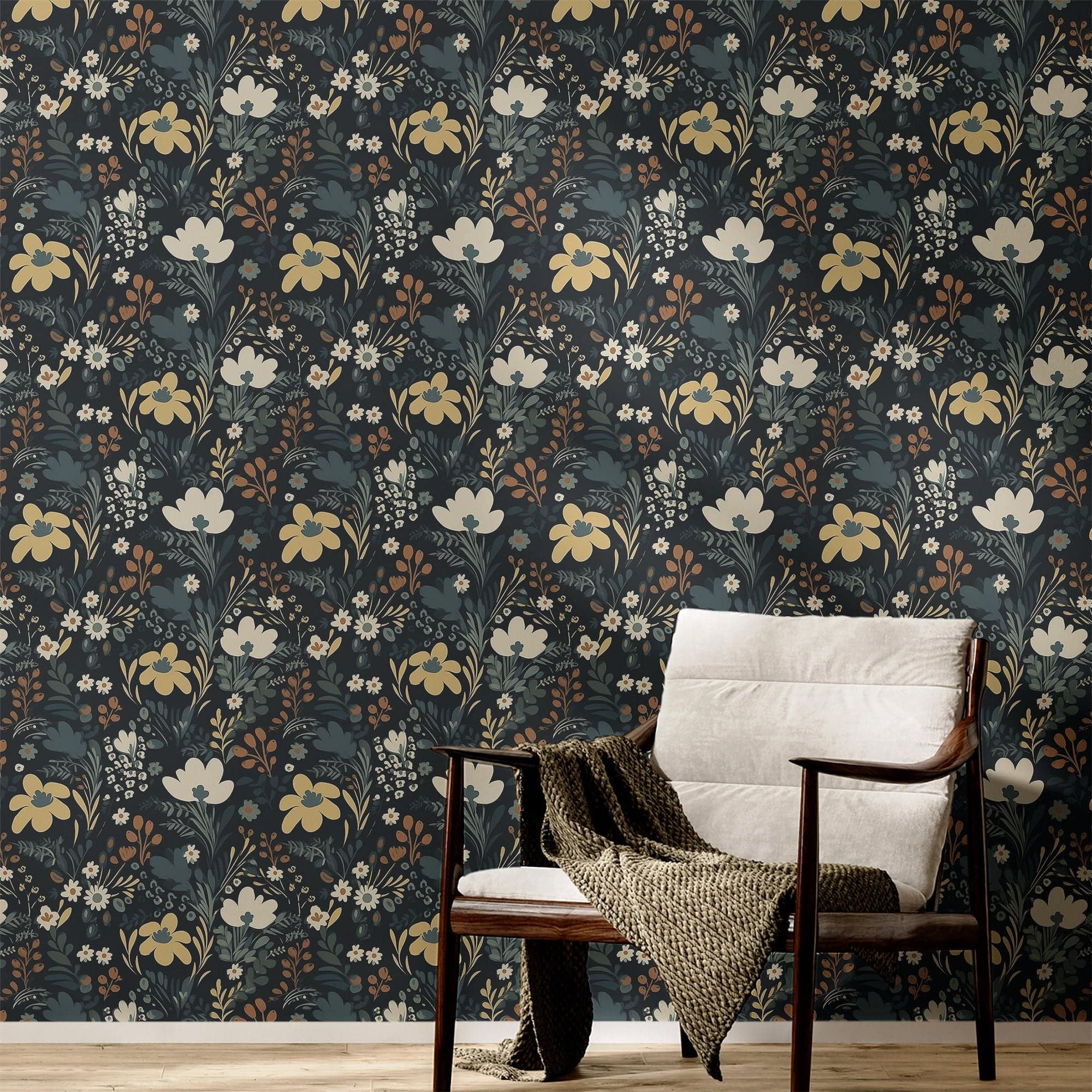 Moody Wallpaper Dark Floral Luxury Wall Decor