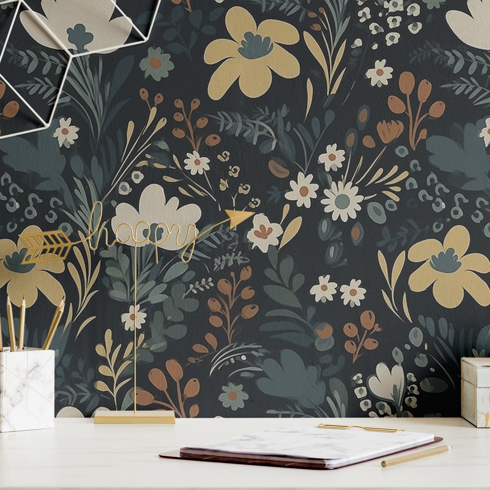 Moody Wallpaper Dark Floral Luxury Wall Decor