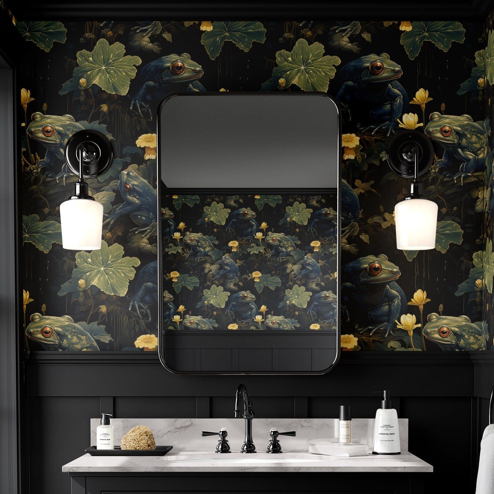 Frog Wallpaper Dark Moody Luxury Wall Decor