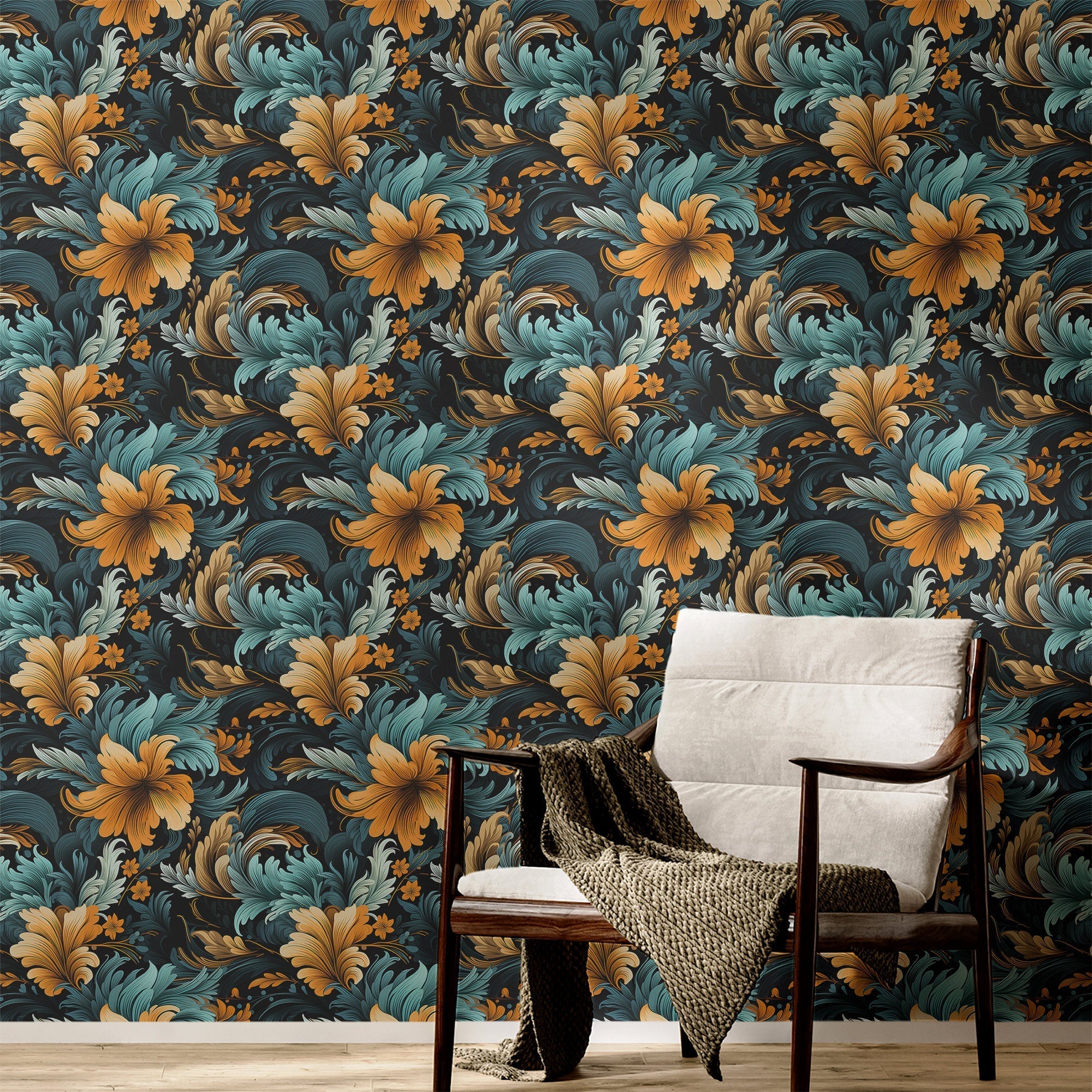 Art Nouveau Wallpaper Dark Luxury Wall Decor