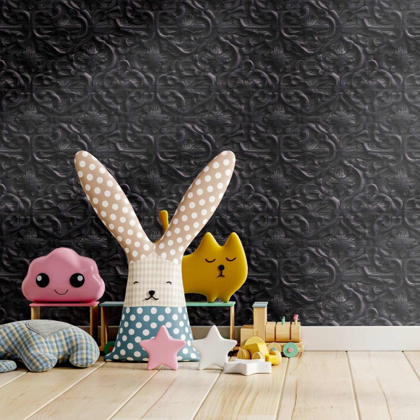 Gothic Wallpaper Funky Dark Faux Wood Wall Decor