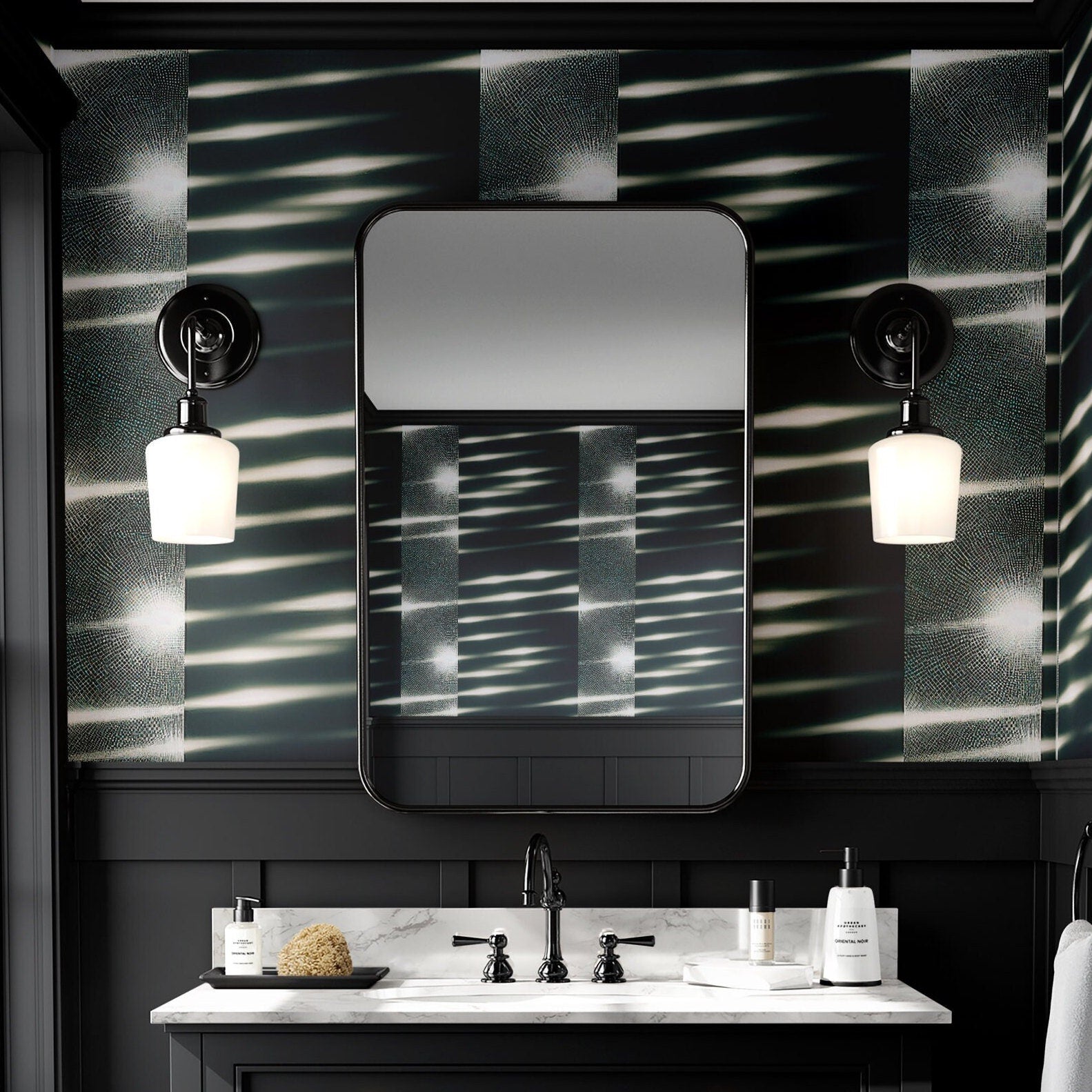 Disco Ball Wallpaper Dark Vintage 70s Wall Decor