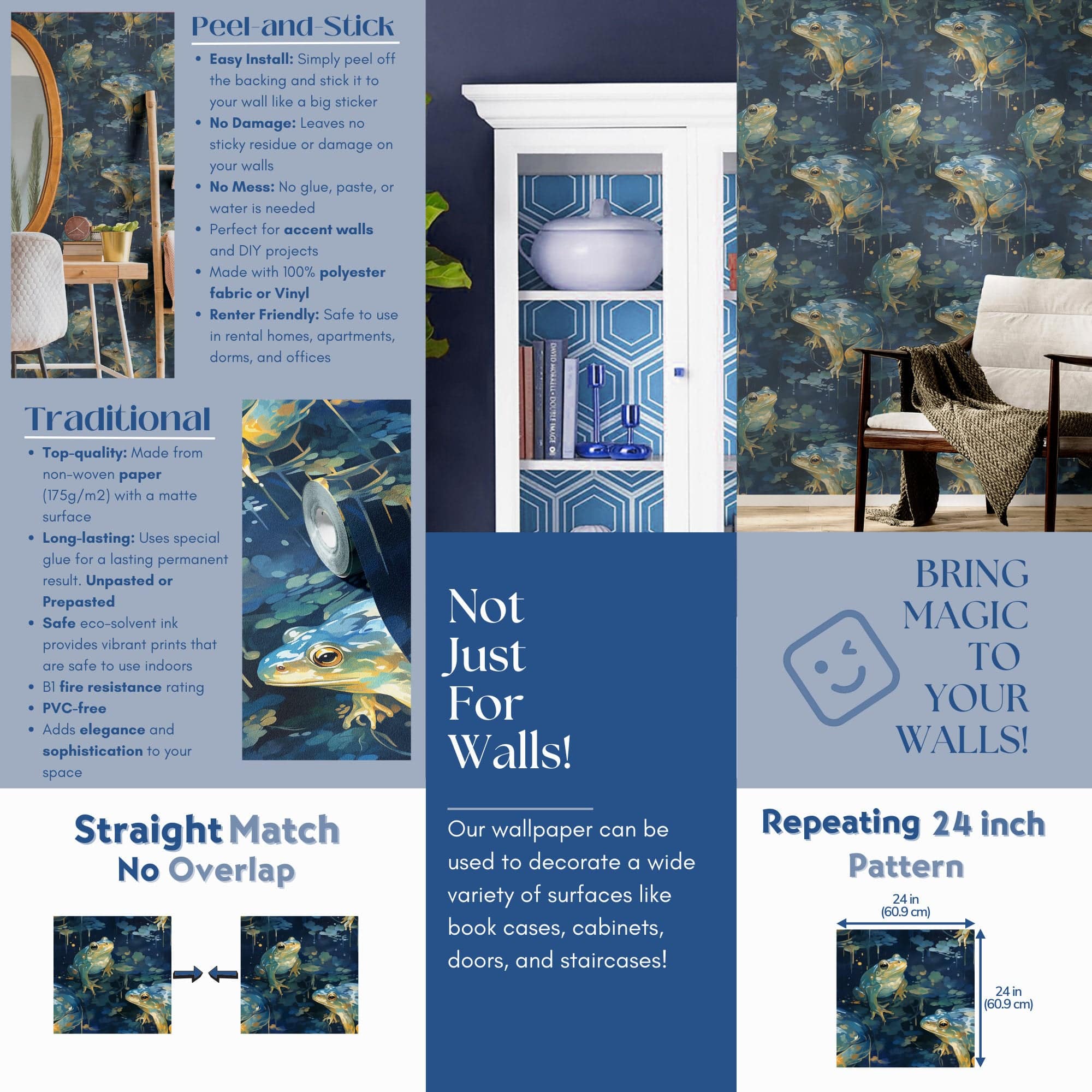 Frog Wallpaper Dreamy Dark Luxury Wall Decor