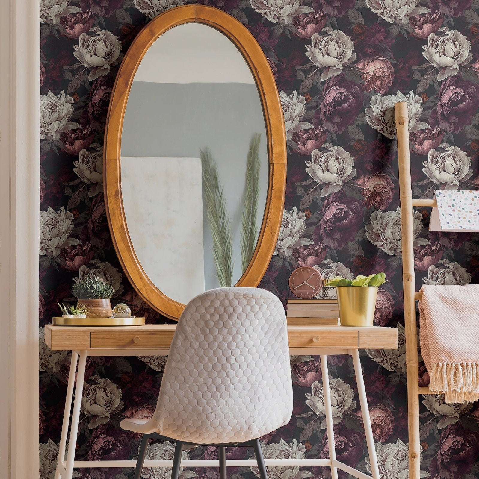 Peony Wallpaper Vintage Gothic Floral Wall Decor