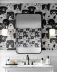 Fun Dog Wallpaper Pet Black White Wall Decor