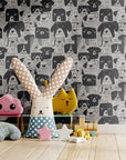 Fun Dog Wallpaper Pet Black White Wall Decor