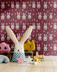 Playroom Wallpaper Fun Whimsical Bunny Wall Decor