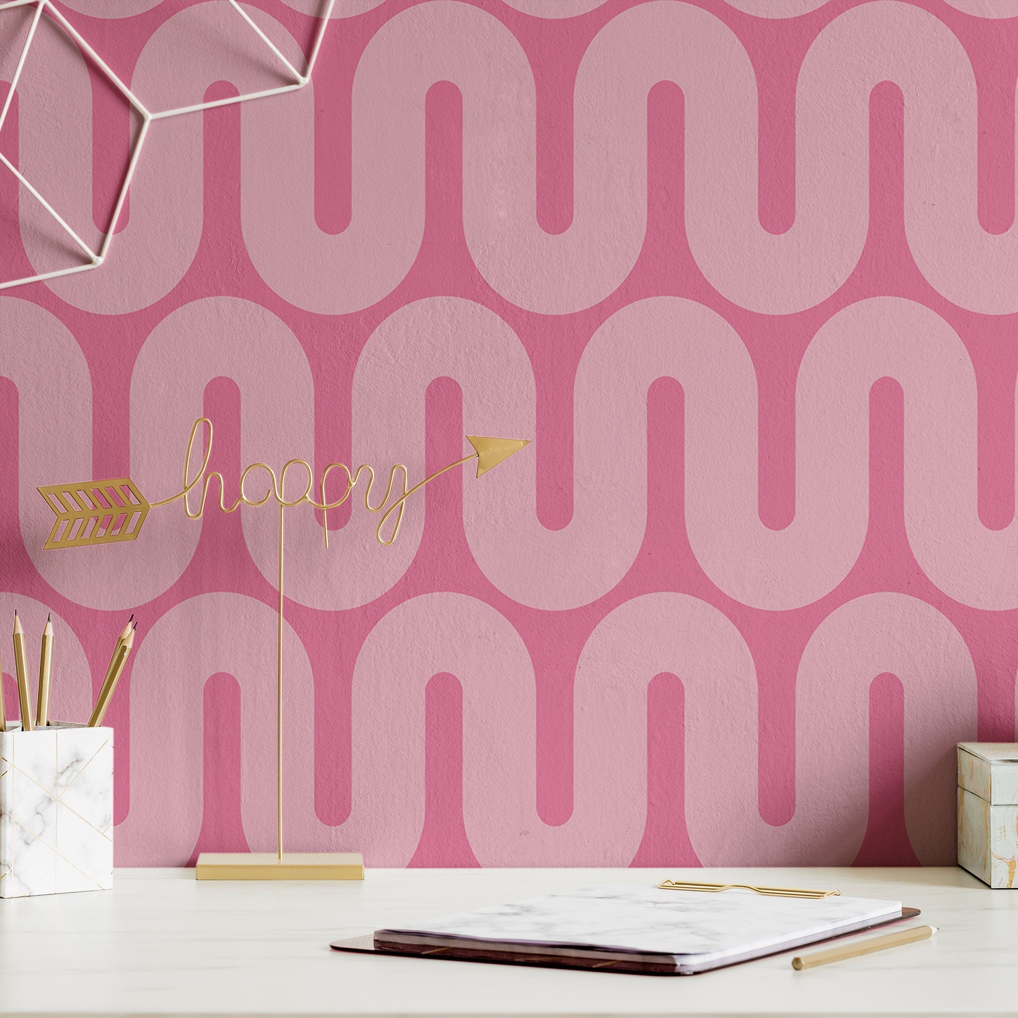 Pink Wallpaper Funky Colorful Luxury Wall Decor